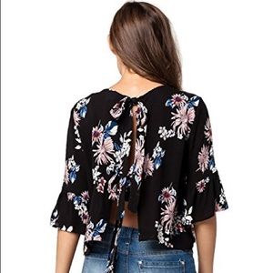 HIP Floral Tie Back Top